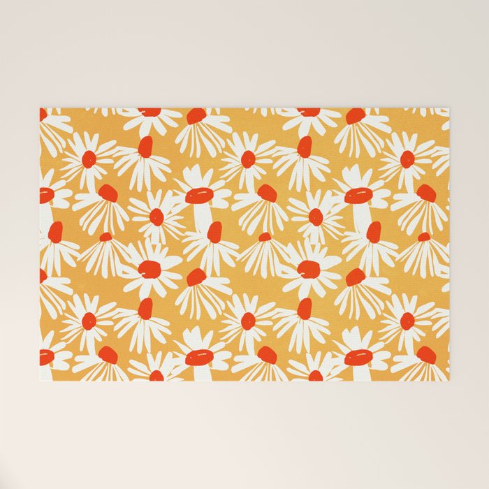 Summer Daisy: Tangerine Edition Welcome Mat Gallery Image 1
