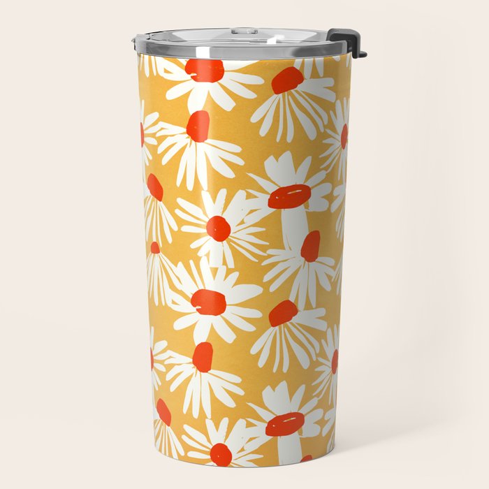 Summer Daisy: Tangerine Edition Travel Mug Gallery Image 2