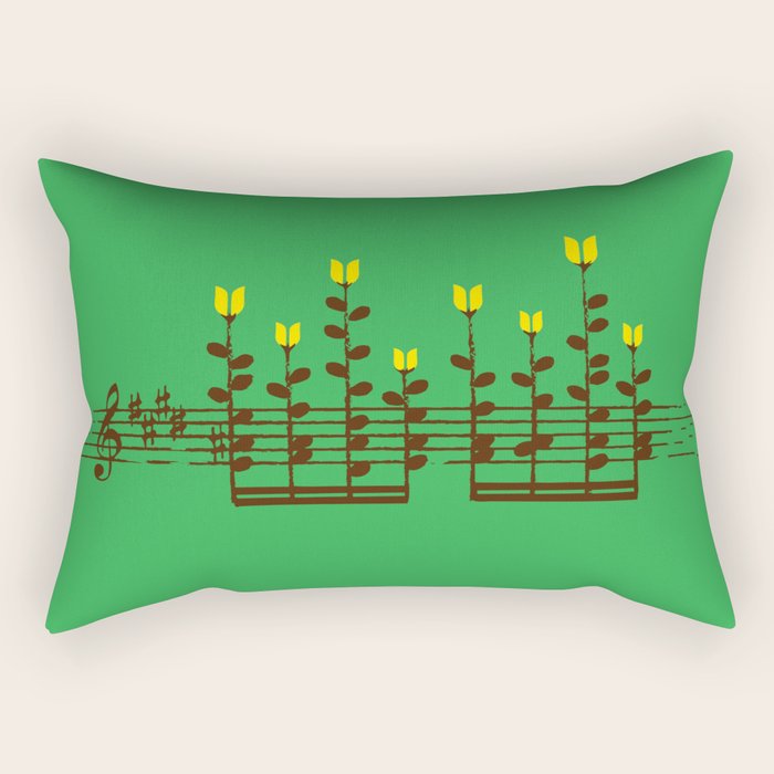 Music notes garden Rectangular Pillow Gallery Image 1