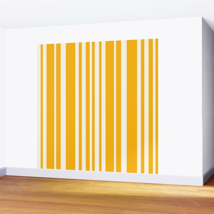 Classic Stripes XLV - Golden Yellow Wall Mural Gallery Image 2