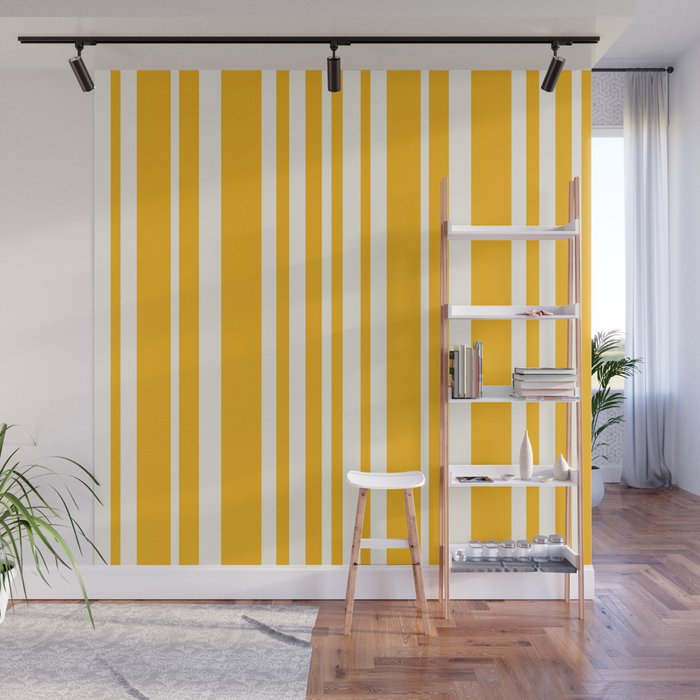 Classic Stripes XLV - Golden Yellow Wall Mural Gallery Image 1