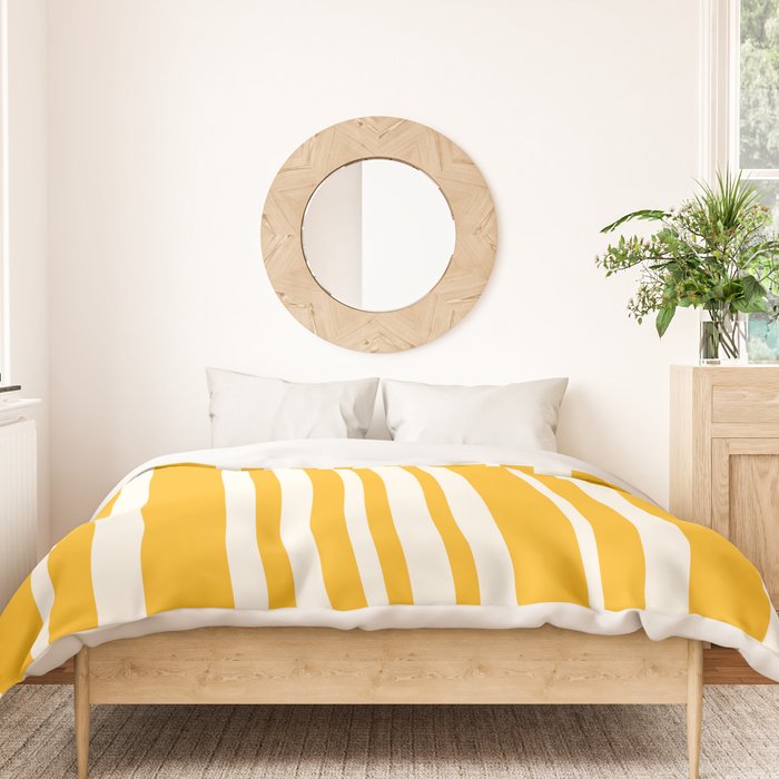 Classic Stripes XLV - Golden Yellow Duvet Cover Gallery Image 3