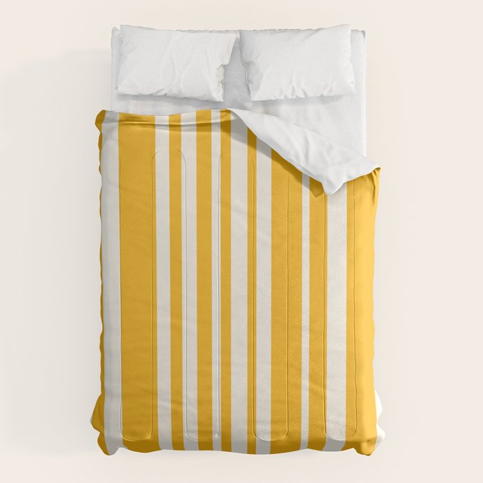 Classic Stripes XLV - Golden Yellow Comforter Gallery Image 1