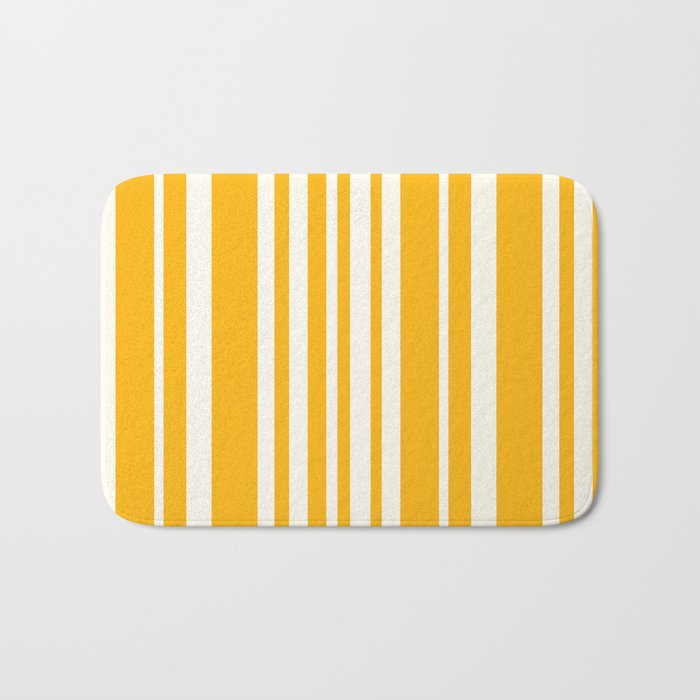 Classic Stripes XLV - Golden Yellow Bath Mat Gallery Image 1