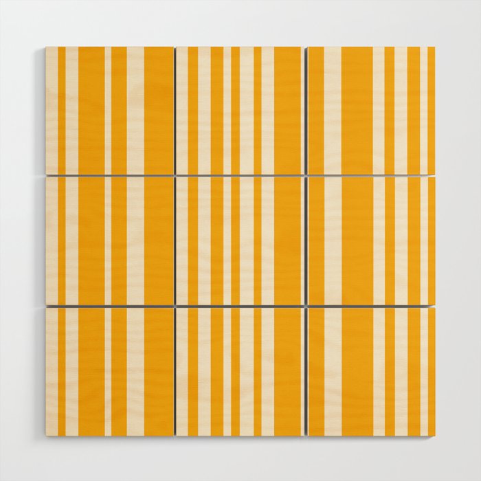 Classic Stripes XLV - Golden Yellow Wood Wall Art Gallery Image 1