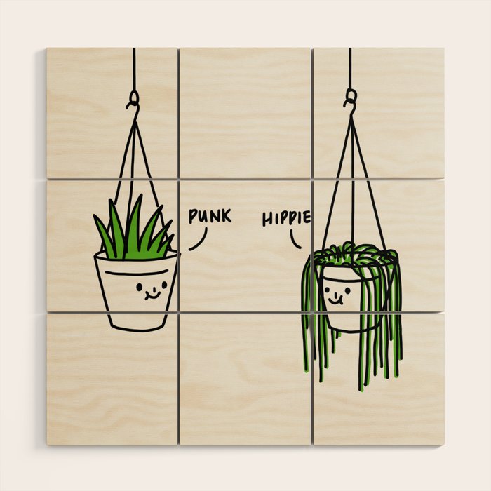 Hippie and Punk plants Wood Wall Art Gallery Image 1