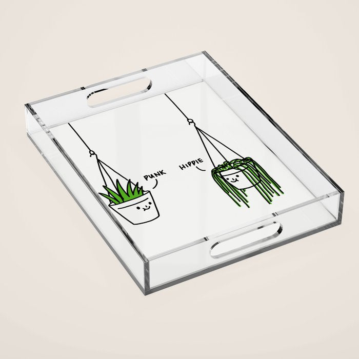 Hippie and Punk plants Acrylic Tray Gallery Image 1
