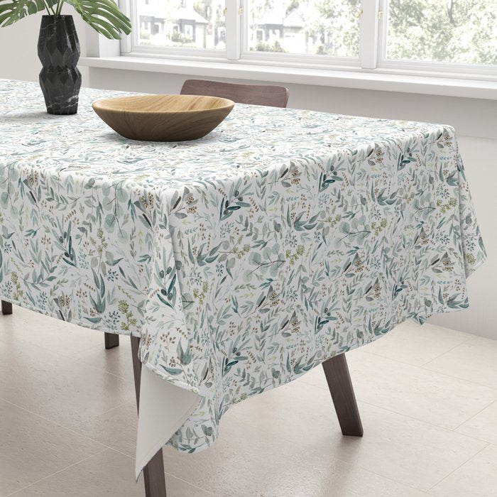 Botanical Eucalyptus Leaves Pattern Tablecloth Gallery Image 3