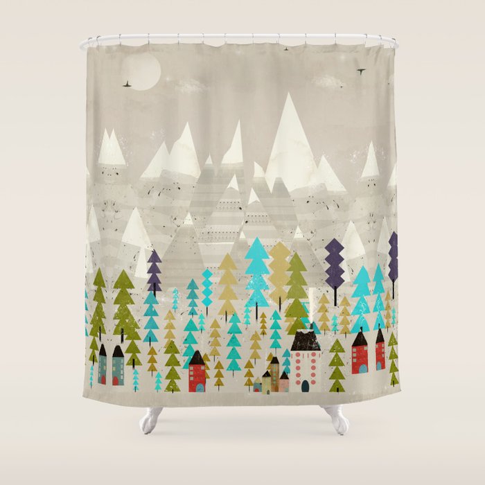 my happy mountains Shower Curtain Gallery Image 1