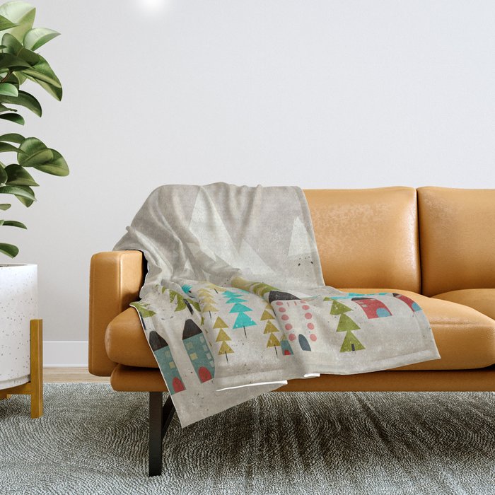my happy mountains Throw Blanket Gallery Image 1