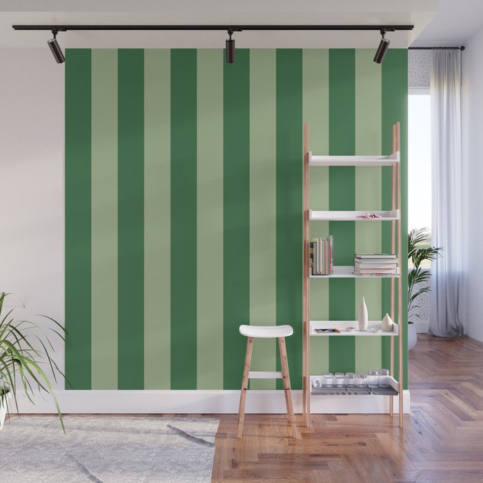 Vertical Stripes Sage Green Vertical Lines Vintage Geometric Retro Tropical Modern Minimal Pattern Wall Mural Gallery Image 1