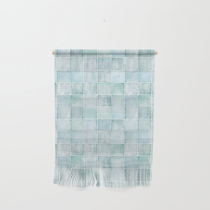 Sea Glass Tiles Watercolor Wall Hanging Gallery Image 1