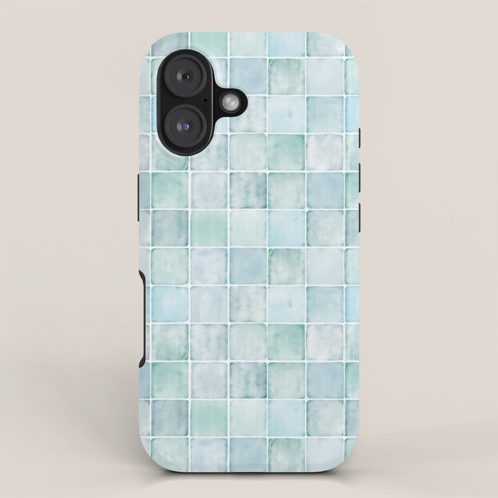 Sea Glass Tiles Watercolor iPhone Case Gallery Image 1