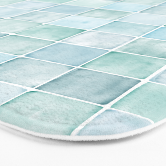 Sea Glass Tiles Watercolor Bath Mat Gallery Image 3