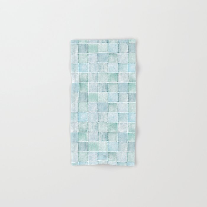 Sea Glass Tiles Watercolor Bath Towel Gallery Image 1