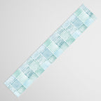 Sea Glass Tiles Watercolor Table Runner Gallery Image 3