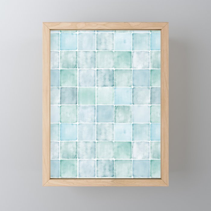Sea Glass Tiles Watercolor Mini Art Print Gallery Image 1