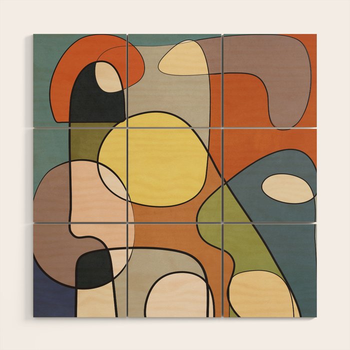 Abstract Line Art 08 Wood Wall Art Gallery Image 1