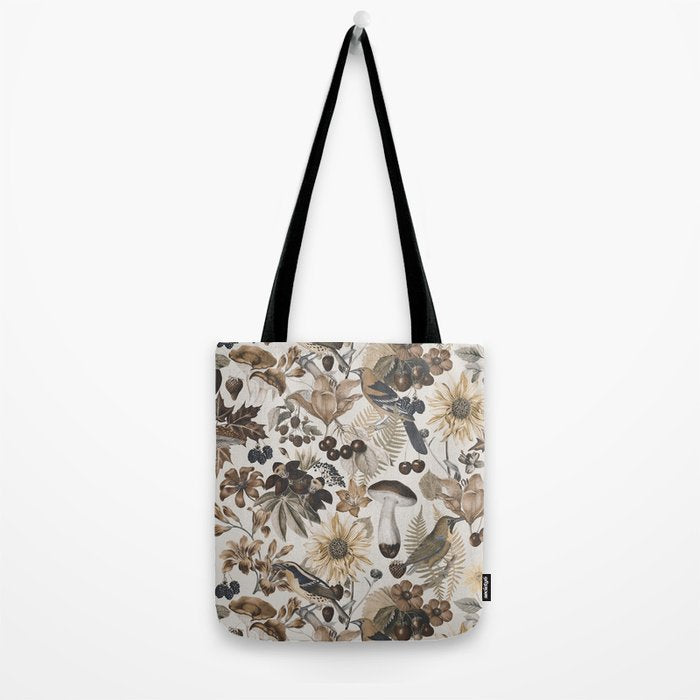 Autumn Garden With Birds In Warm Fall Colors Tote Bag Gallery Image 2