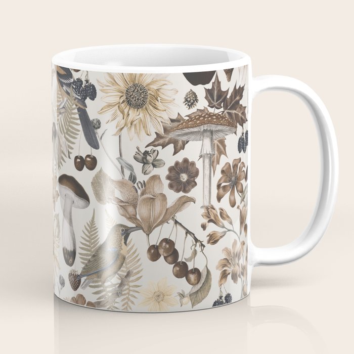 Autumn Garden With Birds In Warm Fall Colors Coffee Mug Gallery Image 1