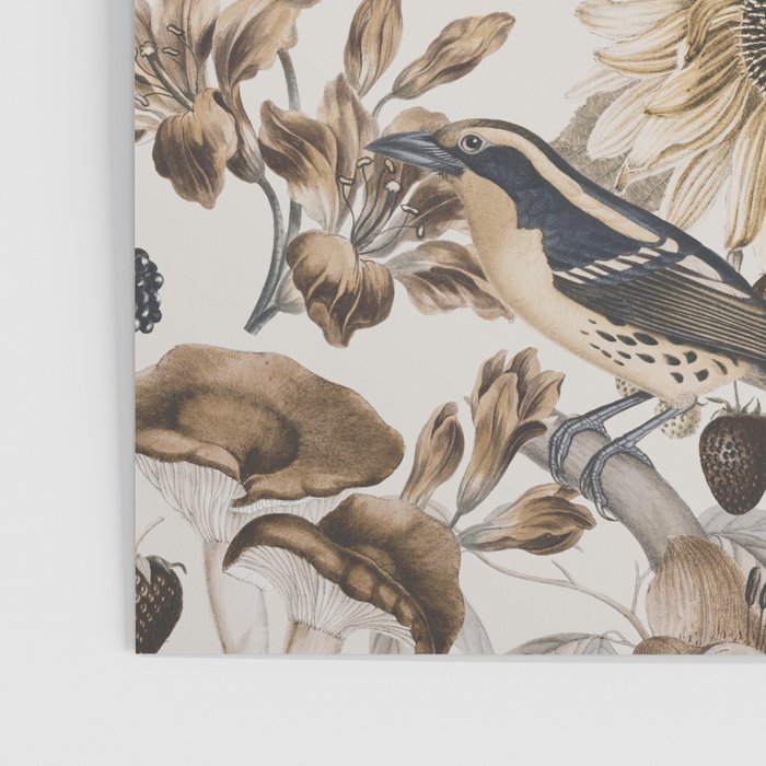 Autumn Garden With Birds In Warm Fall Colors Poster Gallery Image 3
