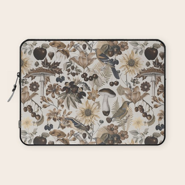 Autumn Garden With Birds In Warm Fall Colors Laptop Sleeve Gallery Image 1