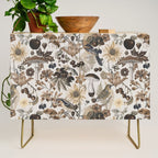 Autumn Garden With Birds In Warm Fall Colors Credenza Gallery Image 1