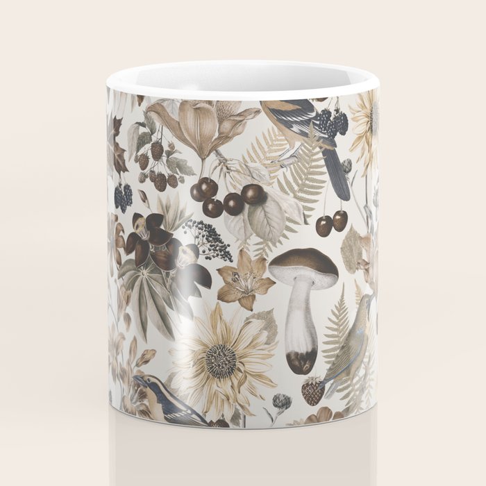 Autumn Garden With Birds In Warm Fall Colors Coffee Mug Gallery Image 4