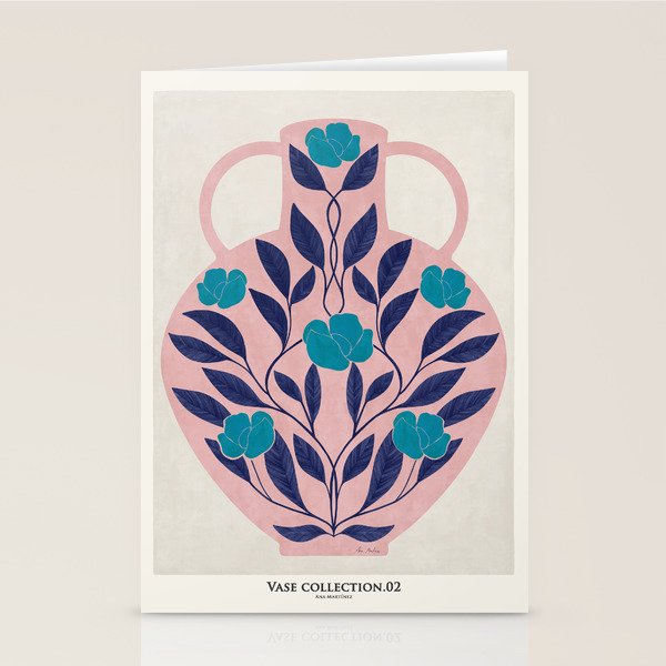 Vase with blue roses collection Stationery Card Gallery Image 2