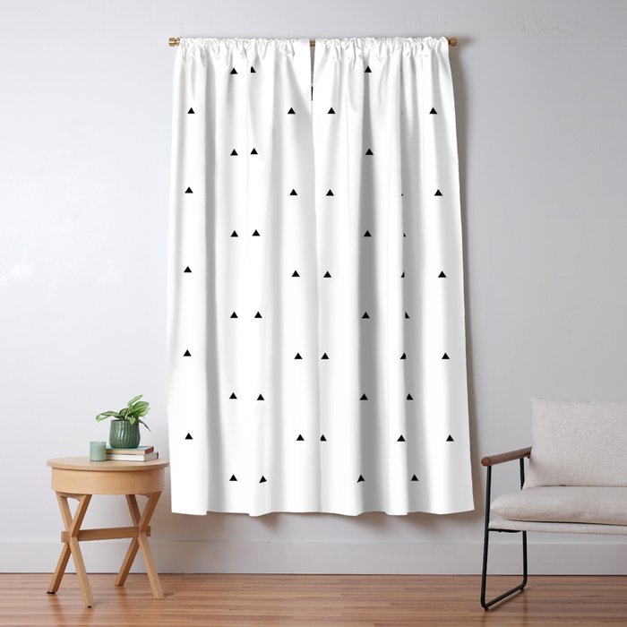 Black and white triangle pattern Window Curtain