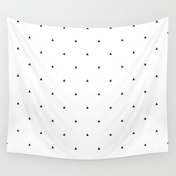 Black and white triangle pattern Wall Tapestry Gallery Image 1