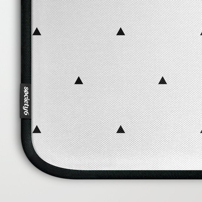 Black and white triangle pattern Laptop Sleeve Gallery Image 3