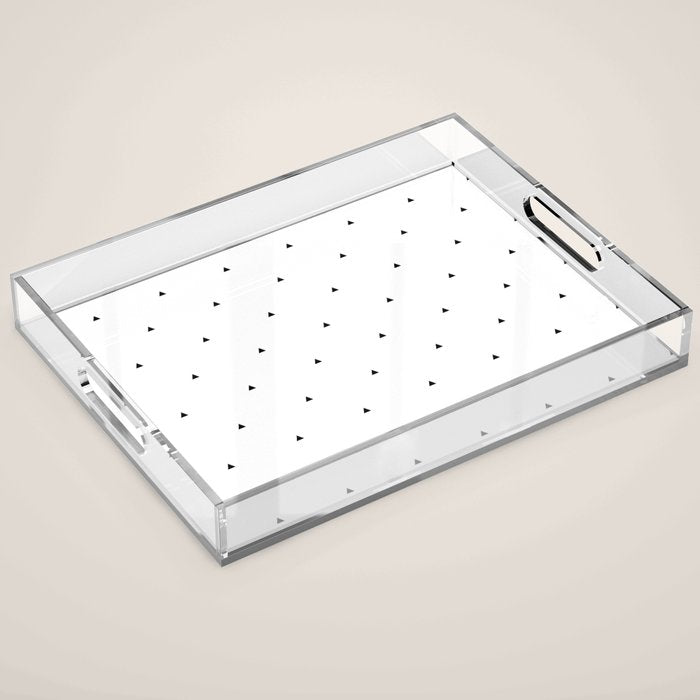 Black and white triangle pattern Acrylic Tray Gallery Image 1