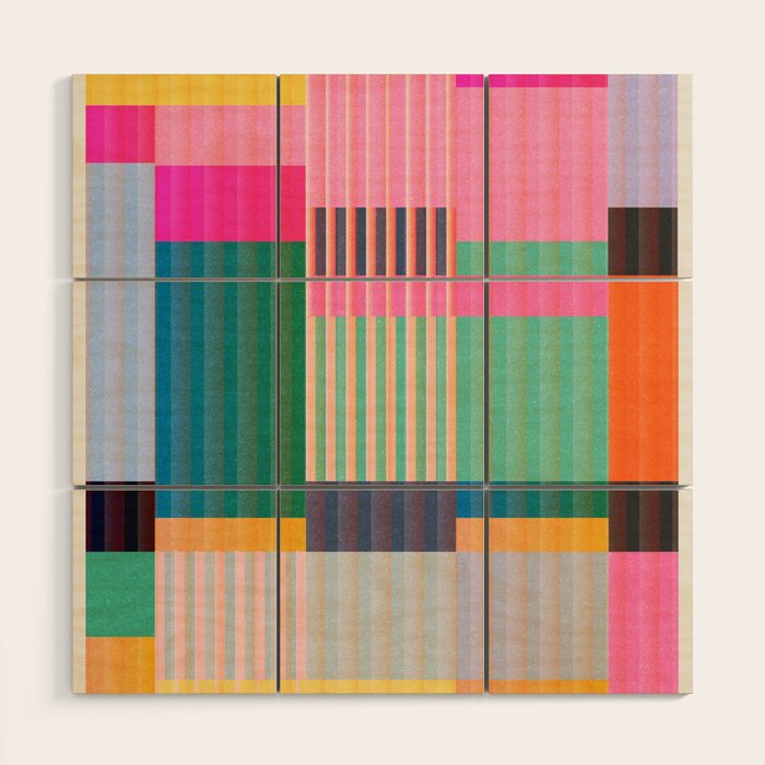 Colorful Geometric Abstract Art 22 Wood Wall Art Gallery Image 1