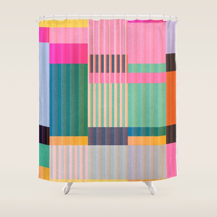 Colorful Geometric Abstract Art 22 Shower Curtain Gallery Image 1