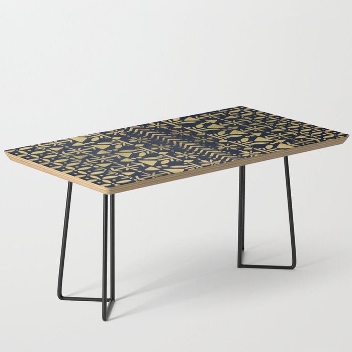 Norwegian Pattern - Gold on Navy Coffee Table Gallery Image 1