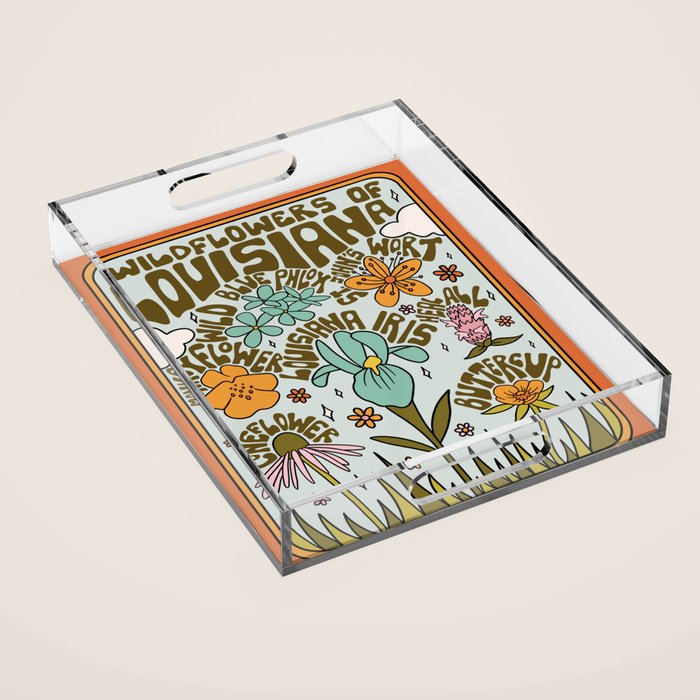 Louisiana Wildflowers Acrylic Tray Gallery Image 1