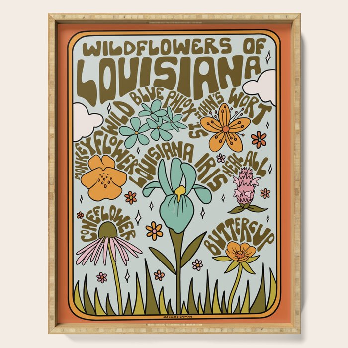 Louisiana Wildflowers Serving Tray Gallery Image 1