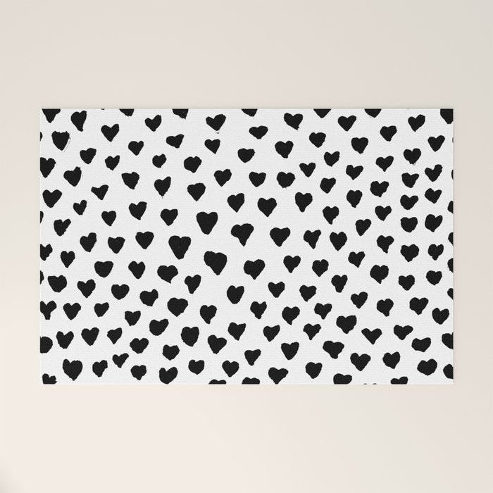Black Heart Welcome Mat Gallery Image 1