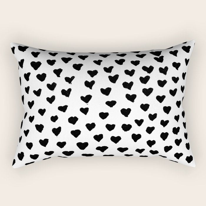 Black Heart Rectangular Pillow Gallery Image 1