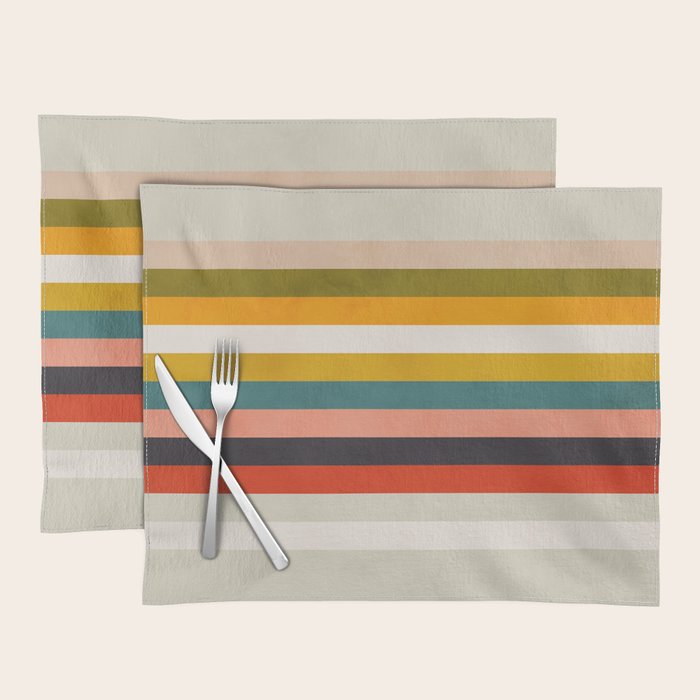 modern abstract stripe geometric Placemat Gallery Image 1