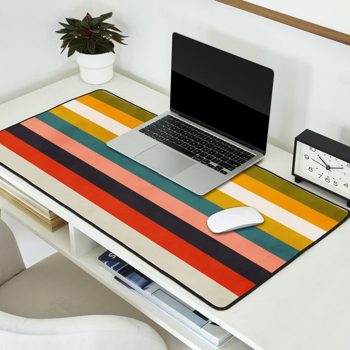 modern abstract stripe geometric Desk Mat Gallery Image 2