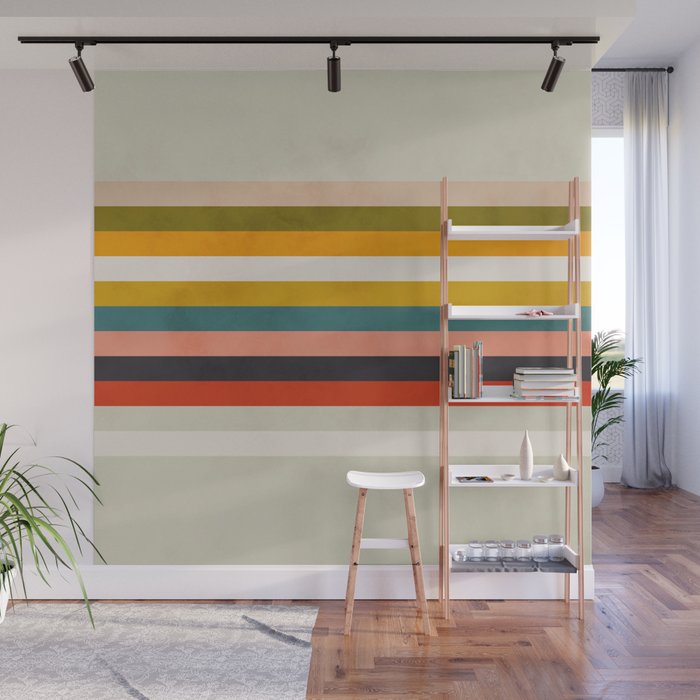 modern abstract stripe geometric Wall Mural Gallery Image 1