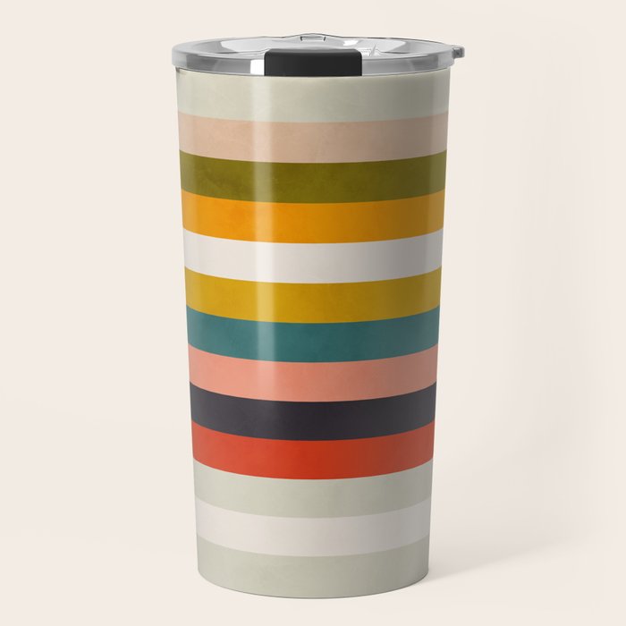 modern abstract stripe geometric Travel Mug Gallery Image 1
