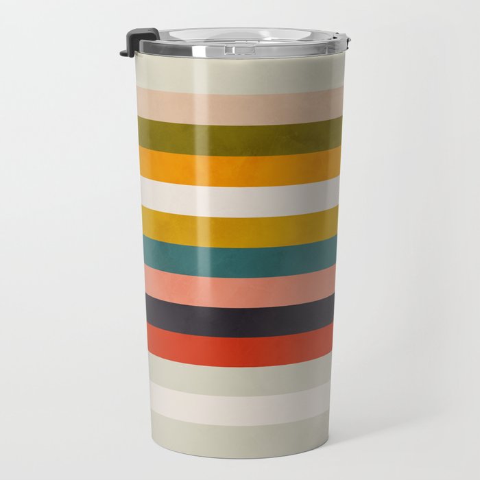 modern abstract stripe geometric Travel Mug Gallery Image 3