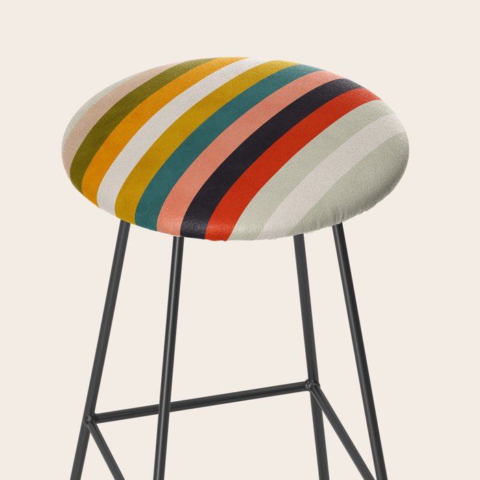 modern abstract stripe geometric Stool Gallery Image 2