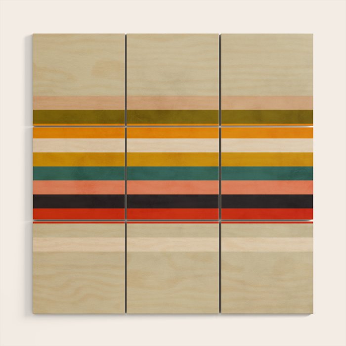 modern abstract stripe geometric Wood Wall Art Gallery Image 1