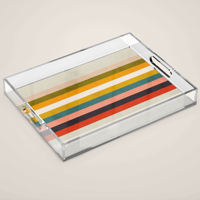 modern abstract stripe geometric Acrylic Tray Gallery Image 1