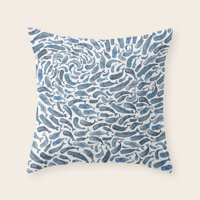 Whale, Sperm Whale Throw Pillow Gallery Image 1