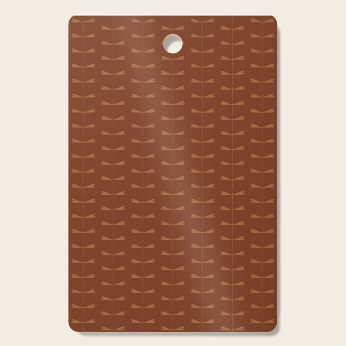Dragonfly Pattern IV Brick Red Cutting Board Gallery Image 1